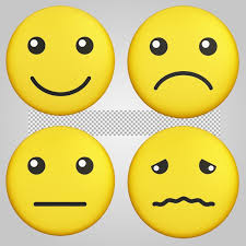 premium psd emoji cute faces in happy