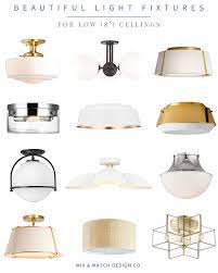 beautiful light fixtures for low ceilings