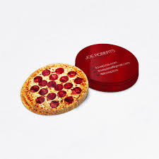 Custom cards, made your way. Circle Die Cut Pizza Restaurant Business Cards Axylus Com
