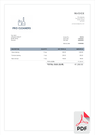 cleaning invoice templates in pdf