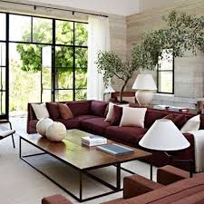 Neutral Living Room With A Burgundy