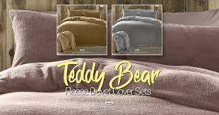 teddy bear fleece duvet cover sets