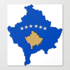زمرہ:کوسووہ کے نقشہ جات (ur); Kosovo Map With Flag Of Kosovo Canvas Print By Havocgirl Society6