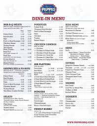 menu at pappas bar b q houston 9815
