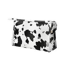 portable cosmetics bag cow printed