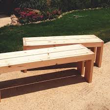 Adding a chic coffee table, an elegant end table, or a rustic dining table to your patio or porch is a must if you want to stretch your living space into the outdoors this summer. Easy Outdoor Benches Fescue 2 The Rescue Diy Bench Outdoor Outdoor Furniture Bench Diy Outdoor Furniture