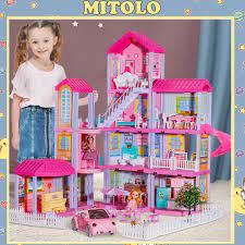 Ngôi nhà búp bê Barbie Mitolo đồ chơi xếp hình lắp ráp cho bé gái , món quà  tặng sinh nhật 556-24 - Ngôi nhà búp bê