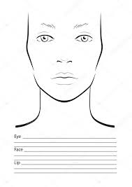 face chart makeup artist blank stock vector