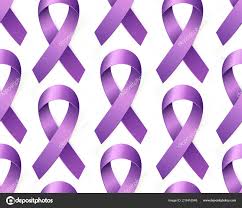 realistic purple awareness ribbon