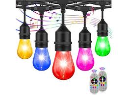 2 Pack Rgb Outdoor String Lights Patio