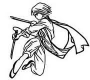 Ninja with a baton attacks with lightning speed. Coloring Pages Hunter X Hunter Morning Kids