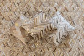 neutral beige gold chevron hide rug