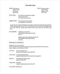 Sample Resume For Faculty