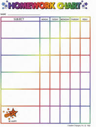 Homework Chart For Teachers