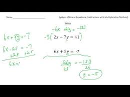 Linear Equations Subtraction Method