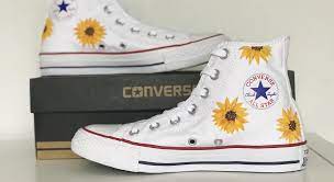 These amazing shoes are a great idea of footwear for halloween. How To Paint Shoes In 5 Easy Steps Diy Sunflower Shoes The Beauty Of Traveling