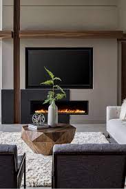 Contemporary Gas Fireplace Wall With Tv