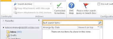 using the instant search box outlook