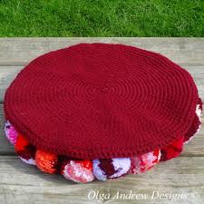 pompom rug chair seat cushion crochet