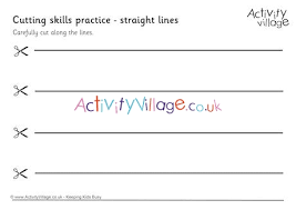Dotted straight lines for writing practice / handwriting fonts for teaching children to write. Cutting Straight Lines