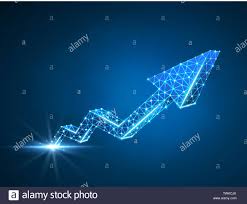 Growth Chart Business Technological Concept Polygonal