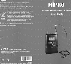 Act7ta Transmitter User Manual Act 7t 2ce243 Cdr Mipro