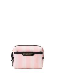 secret pink stripe small cosmetic bag