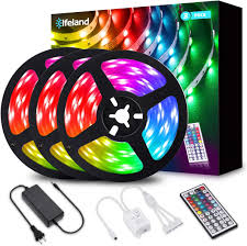 Amazon Com Elfeland Led Strip Lights 39 3ft 12m 5050 Rgb Light Strips Color Changing Rope Lights Flexible Tape Light Kit With 44 Keys Remote Controller 12v 5a Power Supply Home Improvement