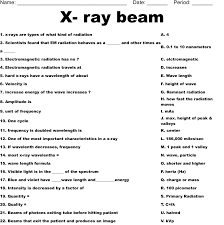 x ray beam worksheet wordmint