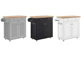 Whether you want a butcher block countertop surface for meal prep, stainless steel, granite or concrete surface you can find it in a portable island. Lpd Portland Portable Kitchen Island Cart With Storage White Soft Grey Black Ebay