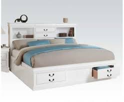 queen storage bed bookcase drawers
