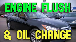engine flush oil change with vehicle