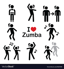zumba dance workout fitness icons set