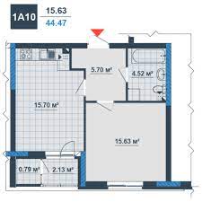 layout of a one room apartment 1