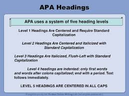 Title case simply means that you should capitalize the first word, words with four or more letters, and all when to use which apa heading level. Apa Citation Guide