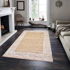 Leather Beige White Colour Rug For