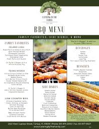 bbq menus catering by the family