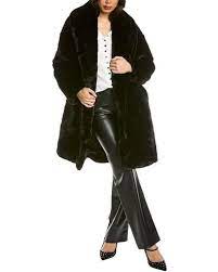 Adrienne Landau Corduroy Coat In Black