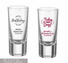 24 Personalized Birthday Shot Glasses