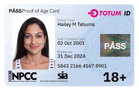 proof of age id card with totum totum