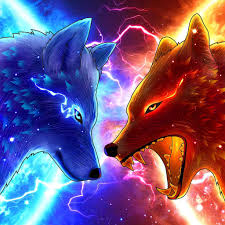 fire vs ice wolf weasyl