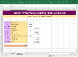 Break Even Target Profit Analysis With Excel Goal Seek