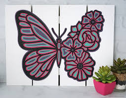 Layered Paper Erfly Wall Art
