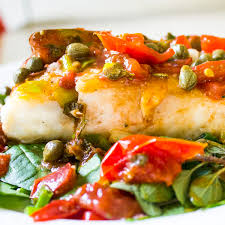 roasted halibut with tomatoes and