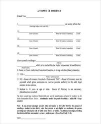 affidavit of residency form sles in