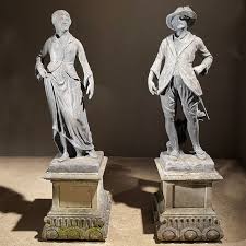 A Pair Of Lead Garden Statues Lassco