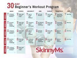 30 Day Beginner S Workout Calendar