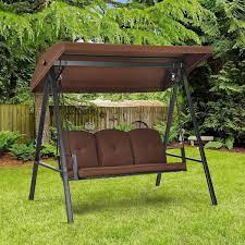 Seat Porch Swing With Adjust Canopy