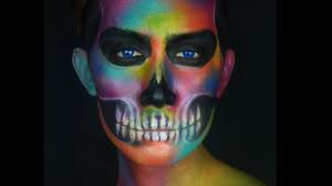 rainbow pride skull makeup tutorial