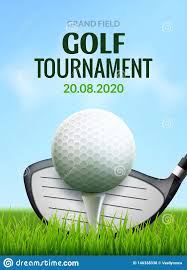 Golf Tournament Poster Template Flyer Golf Ball On Green